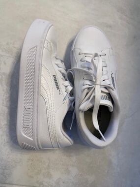 Women's White Puma Sneakers 7